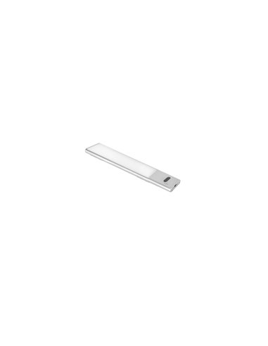 Emuca LED-Einbauleuchte Kaus USB Aufladbar mit switch, L 240 mm, Matt eloxiert, Kunststoff und Aluminium