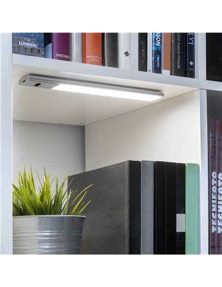 Emuca Kaus Aplique LED recarregável USB com sensor de toque de proximidade, L400mm, Plástico e Alumínio, Anodizado mate EMUCA - 