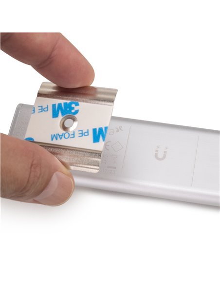 Emuca Kaus LED light rechargeable by USB and with switch, L 600 mm, Matt anodized, Plastic and Aluminium