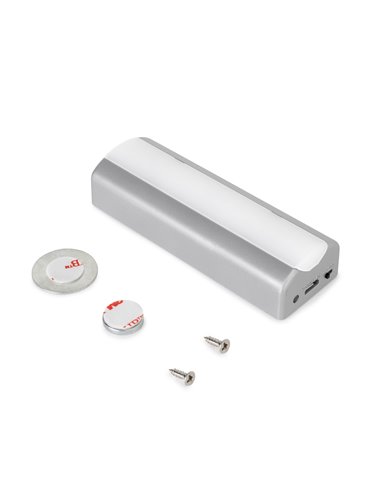 Luminária LED Rigel recarregável USB Emuca para gavetas interiores com sensor de vibração, luz branca natural 4.000K, Plástico, 