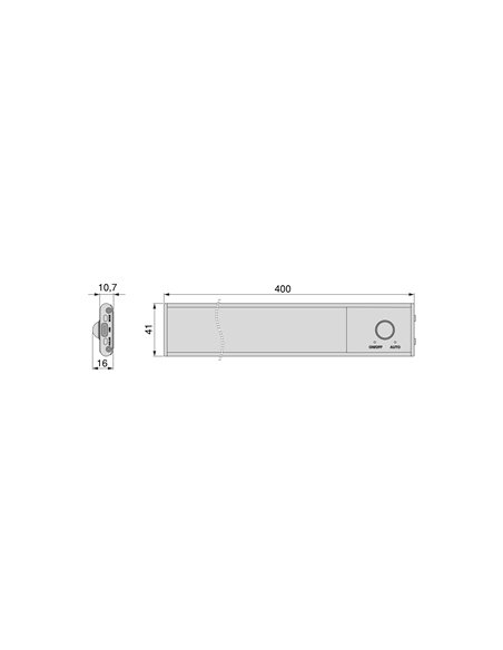 Emuca Aplique LED recargable por USB Kaus Black con sensor de movimiento, L400mm, Plástico y Aluminio, Pintado negro
