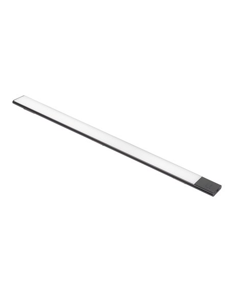 Emuca Aplique LED recargable por USB Kaus Black con sensor táctil de proximidad, L600mm, Plástico y Aluminio, Pintado negro