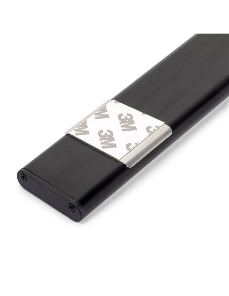 Emuca Aplique LED recargable por USB Kaus Black con sensor táctil de proximidad, L600mm, Plástico y Aluminio, Pintado negro