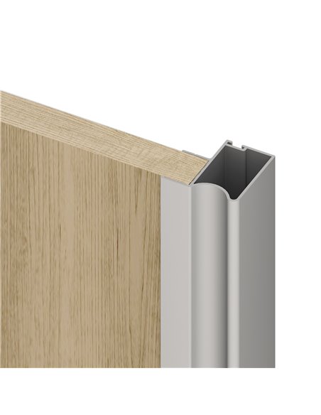 Emuca Kit de ferragens para roupeiro com 2 portas de correr e fecho suave Placard 81, perfil ondulado, espessura 18mm, tábuas nã