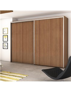 Emuca Placard Sliding system for wardrobe, 2 sliding doors with Sharp profiles thickness 16 mm, soft closing, boards not include 2