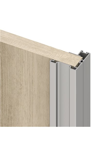 Emuca Placard Sliding system for wardrobe, 2 sliding doors with Vall profiles, thickness 19 mm, soft closing, boards not include