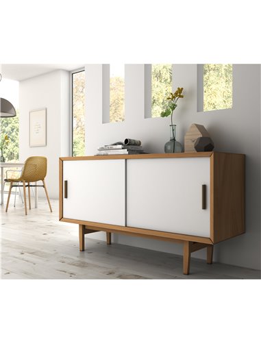 Emuca Flow System for 2 supported wooden sliding doors, soft closing, panels not included, Steel and aluminum, anodized