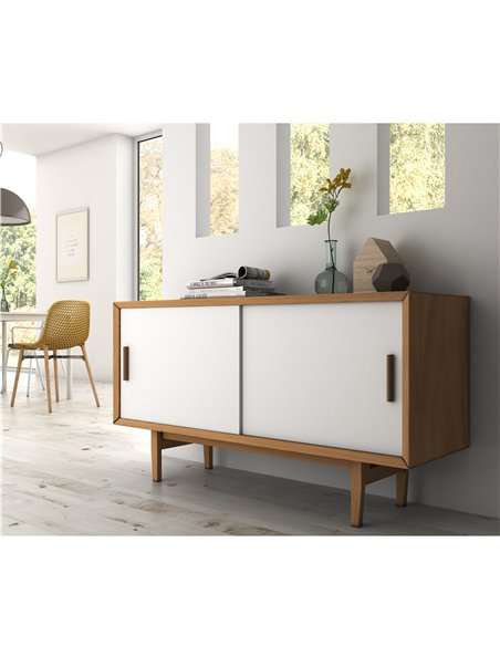Emuca Flow System for 2 supported wooden sliding doors, soft closing, panels not included, Steel and aluminum, anodized