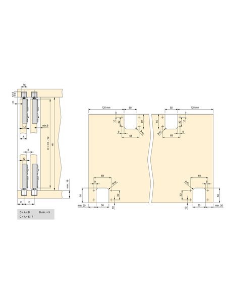 Emuca Flow System per 2 ante scorrevoli in legno in appoggio, chiusura ammortizzata, pannelli non inclusi, acciaio e alluminio, 