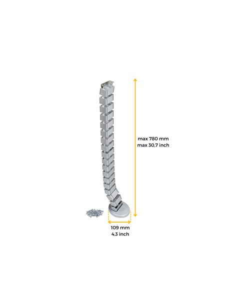 Emuca Colonna passacavi, Plastica, Grigio metallizzato