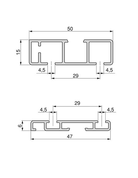 Emuca Sistema Flow 2 de superficie en formato kit para un armario de 2 puertas correderas de madera apoyadas con cierre suave