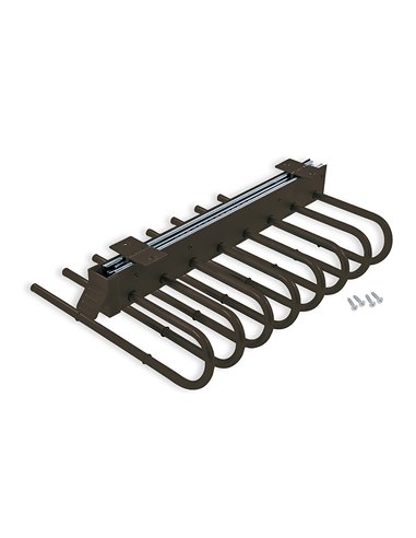 Emuca Porte-pantalons extractible pour armoire, montage à droite, Acier et plastique, Couleur moka