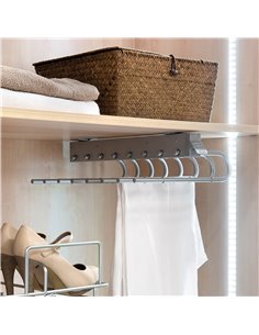 Emuca Pull-out trouser rack for wardrobe, right mount, Steel and plastic, Metal-grey 2