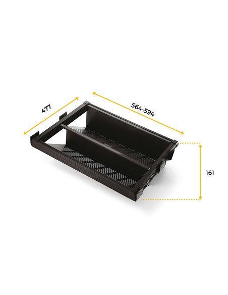 Emuca Ausziehbare Schuhschublade für Schränke, für Modul 600 mm, sanftes Schließen, Stahl, Farbe Mokka