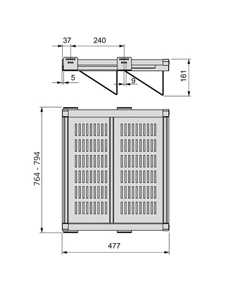 Emuca Range-chaussures extractible pour intérieur d’armoire, module de 800 mm, fermeture amortie, Acier, Couleur moka