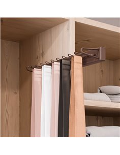 Emuca Extractable lateral tie rack, soft closing, Aluminium and plastic, Mocha color 2