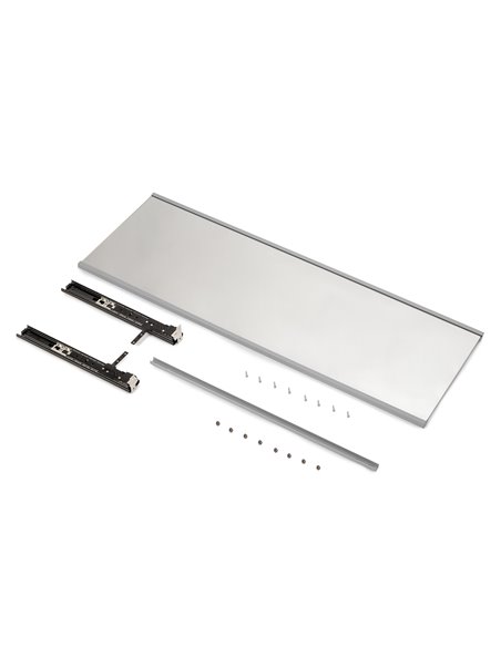 Emuca Set of concealed drawer runners, 300 mm, total extraction, push system, Zinc plated