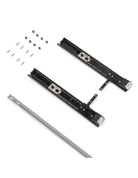 Emuca Set of concealed drawer runners, 300 mm, total extraction, push system, Zinc plated