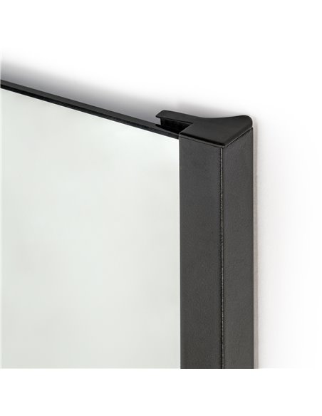 Emuca Espejo extraíble para interior de armario, Acero y Plástico y Cristal, Pintado negro texturizado