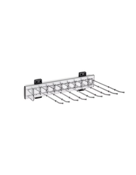 Emuca Side mount Self portapantaloni per guardaroba, montaggio a sinistra, Acciaio e plastica, Cromo