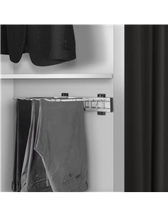 Emuca Side mount Self trouser rack for wardrobe, right mount, Steel and plastic, Chrome 2