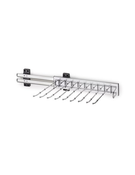 Emuca Side mount Self trouser rack for wardrobe, right mount, Steel and plastic, Chrome