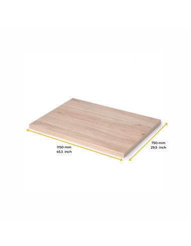 Emuca Tablero para mesa, 1150x750mm, espesor 30mm, Madera, Efecto roble