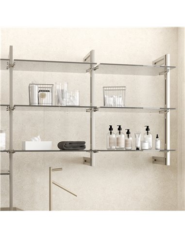 Emuca Kit de estructura modular Zero con herrajes para el montaje de fijación a pared, Aluminio y Zamak, Pintado color gris pied