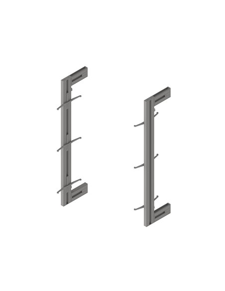 Emuca Kit de estructura modular Zero con herrajes para el montaje de fijación a pared, Aluminio y Zamak, Pintado color gris pied