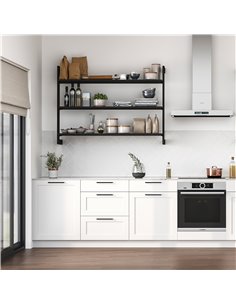 Emuca Zero modular structure kit with hardware for wall-mounted assembly, Textured black painted, Aluminium and Zamak, 1 kit 2