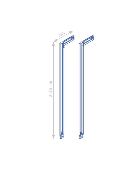 Emuca Kit structure modulaire Zero pour ferrures et profils pour montage en L, 2 Profilés, Peint en noir texturé