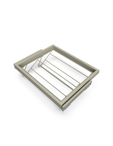 Emuca Kit tiroir à chaussure avec glissières à fermeture douce pour armoire, réglable, module 600mm, gris pierre