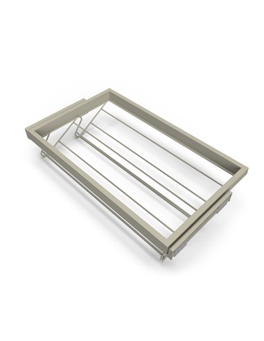 Emuca Kit de zapatero metálico y bastidor con guías cierre suave para armario, regulable, módulo 800mm, Gris piedra