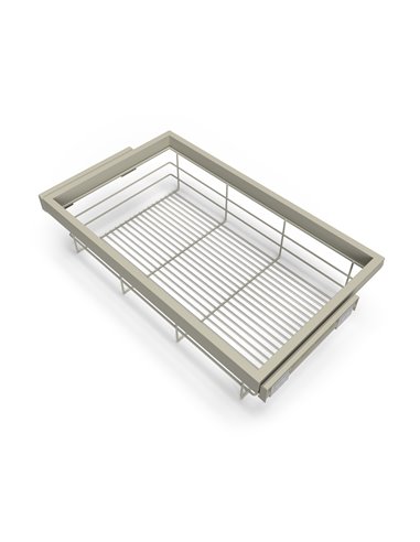 Emuca Kit de panier à fils avec glissières à fermeture douce pour armoire, réglable, module 800mm, gris pierre