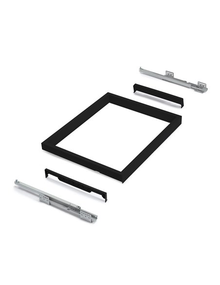 Emuca Kit cesto de arame e moldura guia com fecho suave para roupeiro, regulável, módulo 800mm, preto texturizado EMUCA - 4