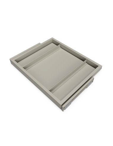 Emuca Kit de plateaux avec glissières à fermeture douce pour armoires, réglable, module 600mm, gris pierre