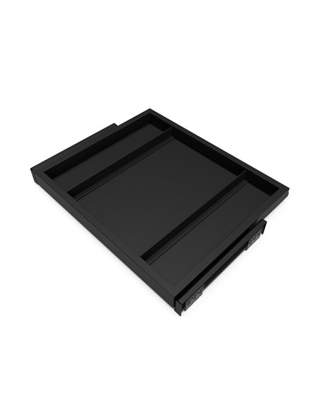 Emuca Kit de plateaux avec glissières à fermeture douce pour armoires, réglable, module 600mm, noir texturé