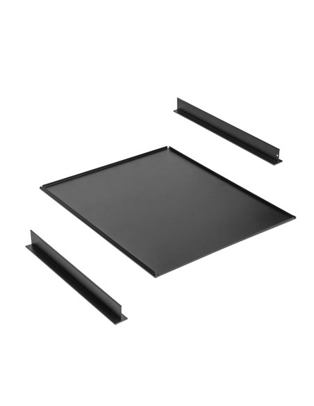 Emuca Kit de bandeja y bastidor de guías con cierre suave para armarios, regulable, módulo 600mm, Negro texturizado