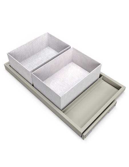 Emuca Kit de plateaux avec 2 paniers de rangement et glissières à fermeture douce pour armoires, réglable, module 800mm, gris pi