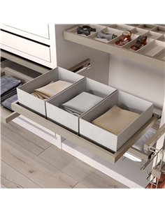 Emuca Kit de bandeja, 3 cestos organizadores y bastidor de guías con cierre suave para armarios, regulable, módulo 900mm, Gris p 2