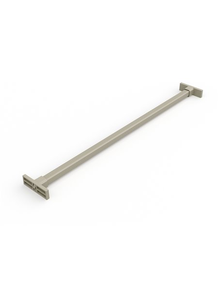 Emuca Kit 7 aste per pantaloni e telaio con guide a chiusura morbida per armadio, regolabile, modulo 600mm, Grigio pietra