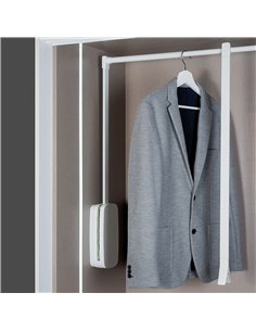 Emuca Folding hanger for wardrobe, 450-600 mm adjustable, until 12 Kg, Steel, White 2