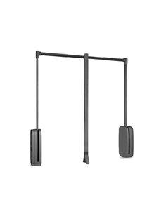 Emuca Colgador abatible para armario Sling, ancho regulable 600-830mm, Acero y Plástico, Titanio
