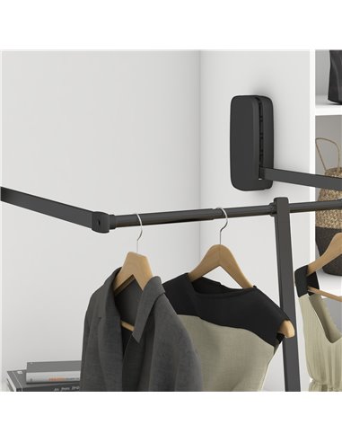 Emuca Side insert for folding hanger, Plastic, Titanium, 2un