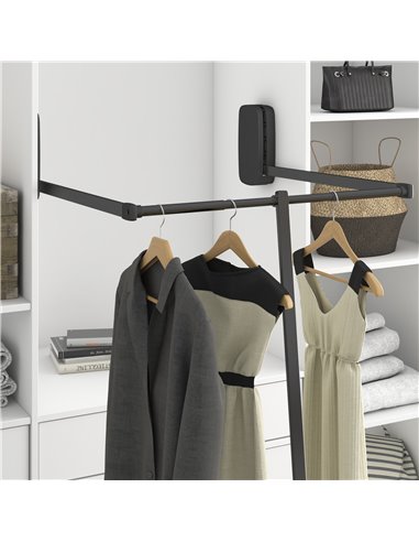 Emuca Side insert for folding hanger, Plastic, Titanium, 2un