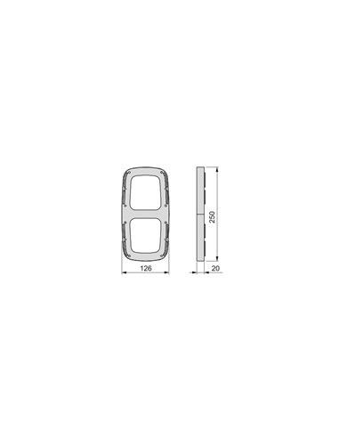 Emuca Side insert for folding hanger, Plastic, Titanium, 2un