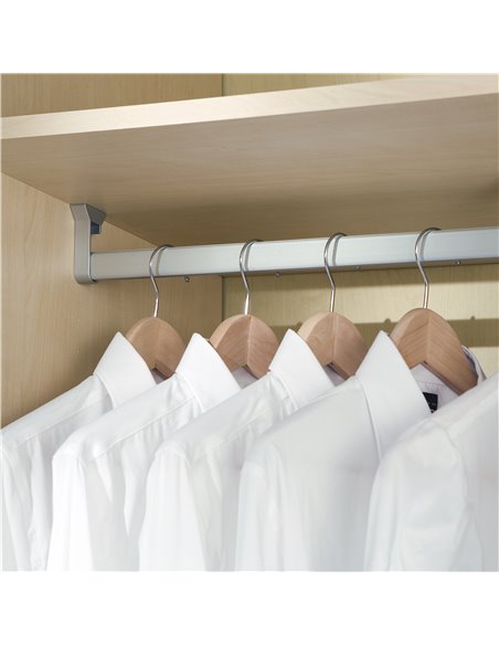 Kit tringle pour armoire Emuca Silk, 750 mm, anodisé mat