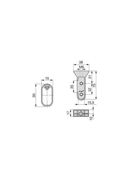 Kit tringle pour armoire Emuca Silk, 750 mm, anodisé mat