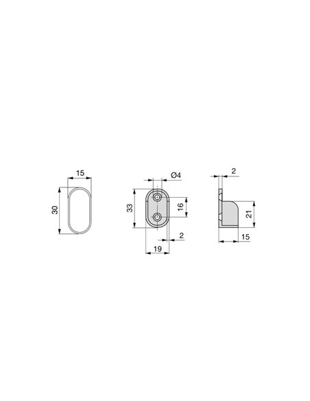 Kit asta per guardaroba Emuca 30x15 mm, acciaio, 1150 mm, cromato