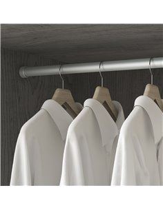 Emuca Bar kit for round wardrobe D. 28, 1150 mm, aluminum, matt anodized 2